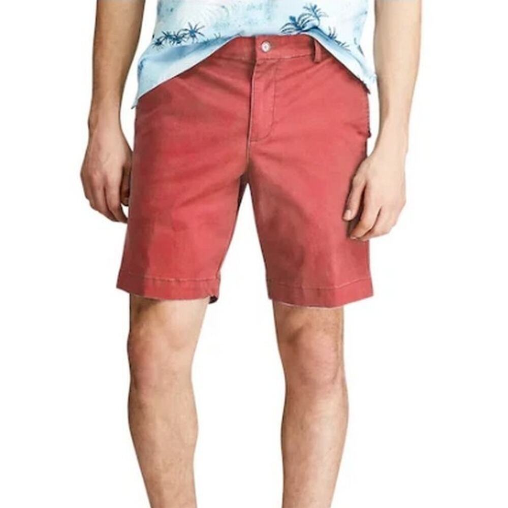NWT Chaps Men’s 38 Red Flat Front Stretch Shorts Cotton Blend $55 Golf Comfort